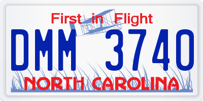 NC license plate DMM3740