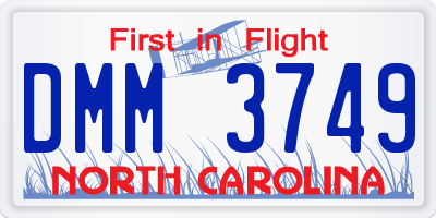 NC license plate DMM3749