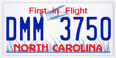 NC license plate DMM3750
