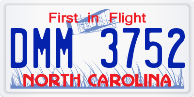 NC license plate DMM3752