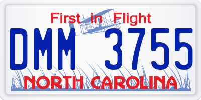 NC license plate DMM3755