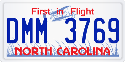 NC license plate DMM3769