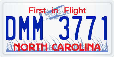 NC license plate DMM3771