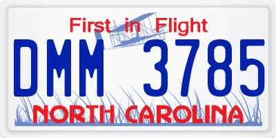 NC license plate DMM3785