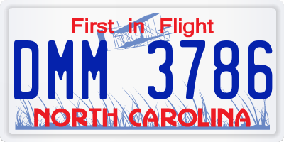NC license plate DMM3786