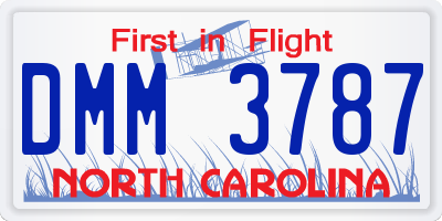 NC license plate DMM3787