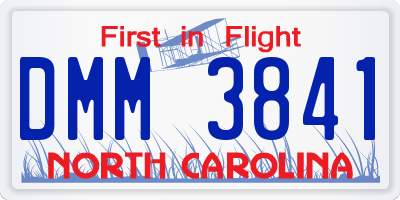 NC license plate DMM3841