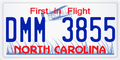NC license plate DMM3855