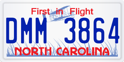 NC license plate DMM3864