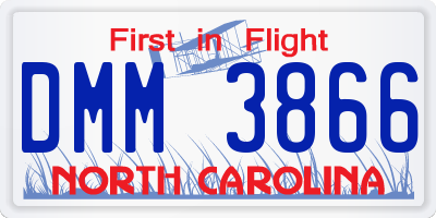 NC license plate DMM3866