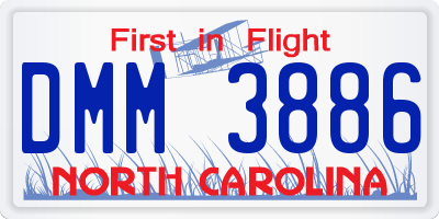 NC license plate DMM3886