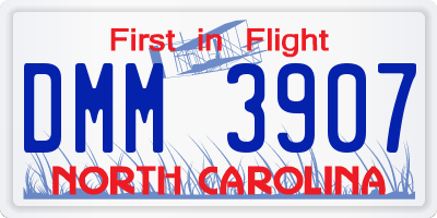 NC license plate DMM3907
