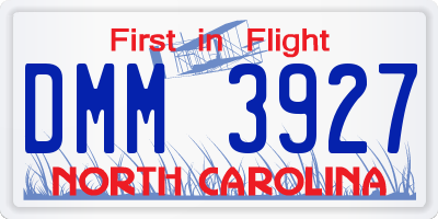NC license plate DMM3927