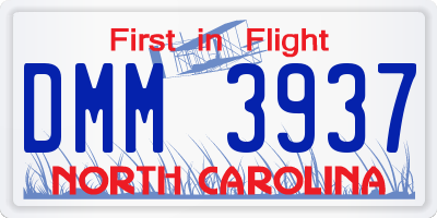 NC license plate DMM3937