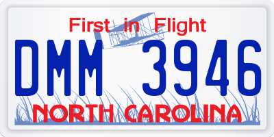 NC license plate DMM3946