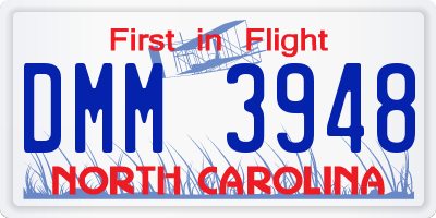 NC license plate DMM3948