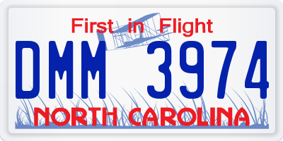 NC license plate DMM3974
