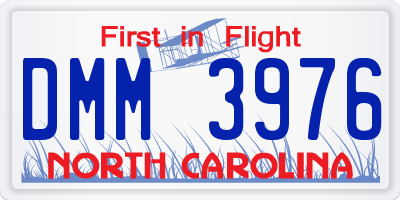 NC license plate DMM3976