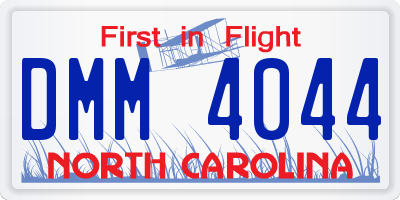 NC license plate DMM4044