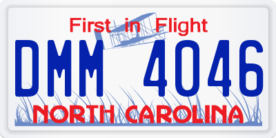 NC license plate DMM4046