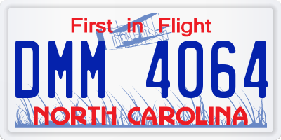 NC license plate DMM4064