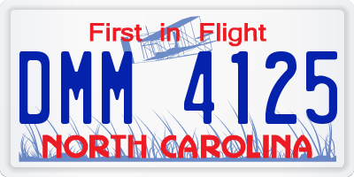 NC license plate DMM4125
