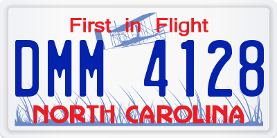 NC license plate DMM4128