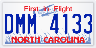 NC license plate DMM4133