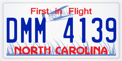 NC license plate DMM4139