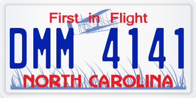 NC license plate DMM4141
