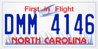 NC license plate DMM4146