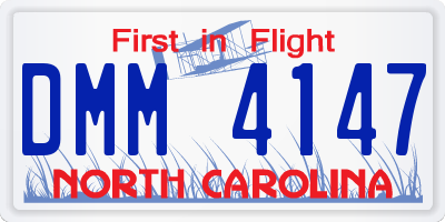 NC license plate DMM4147