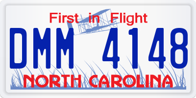 NC license plate DMM4148