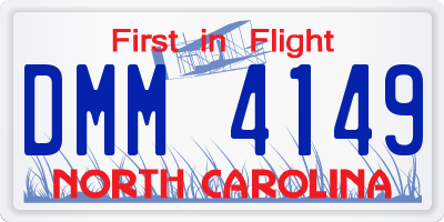 NC license plate DMM4149