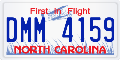 NC license plate DMM4159