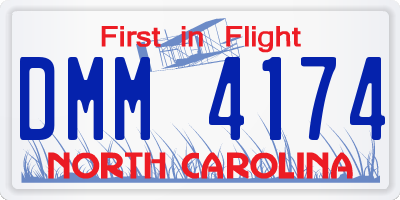 NC license plate DMM4174