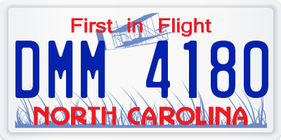 NC license plate DMM4180