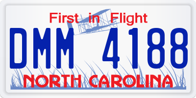 NC license plate DMM4188