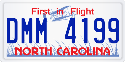 NC license plate DMM4199