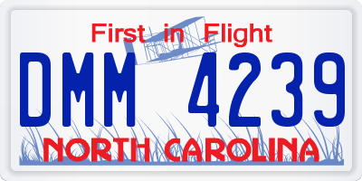 NC license plate DMM4239