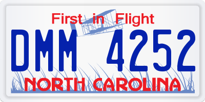 NC license plate DMM4252