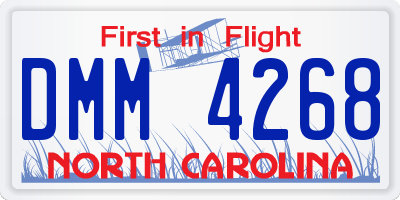 NC license plate DMM4268