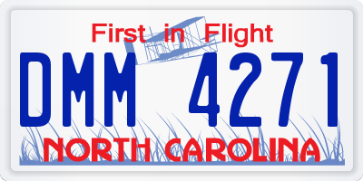 NC license plate DMM4271