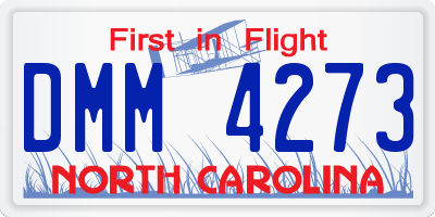 NC license plate DMM4273
