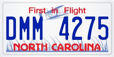 NC license plate DMM4275