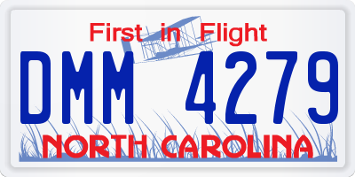 NC license plate DMM4279