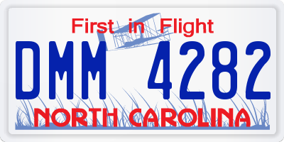 NC license plate DMM4282