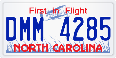 NC license plate DMM4285