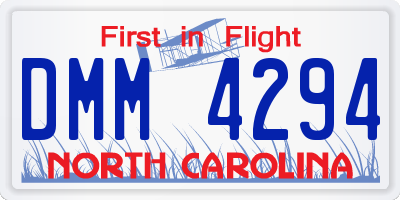 NC license plate DMM4294