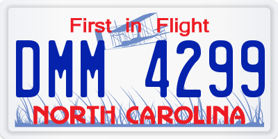 NC license plate DMM4299